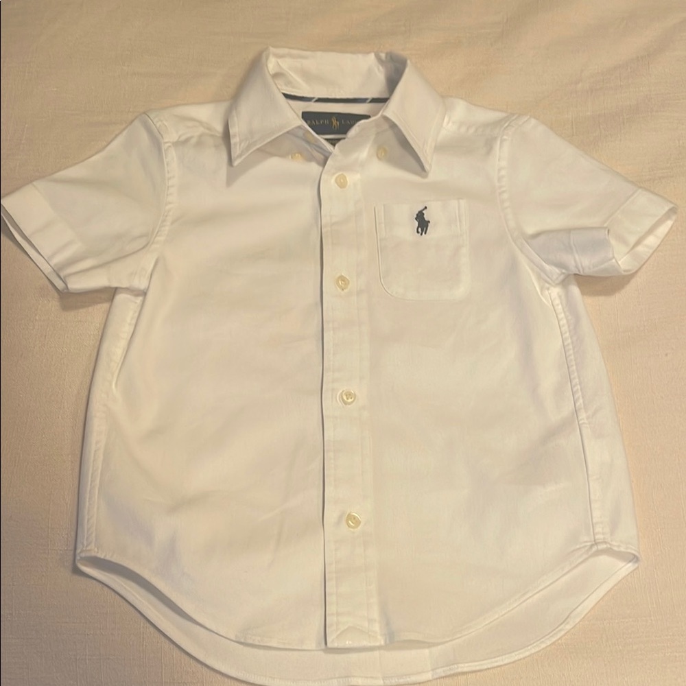 White 3T short sleeve button up by Ralph Lauren